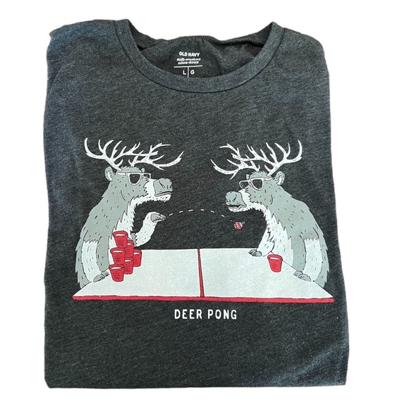 OLD NAVY Deer Pong reindeer Christmas tee shirt - Picture 6 of 6